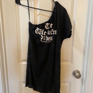 One shoulder t-shirt dress